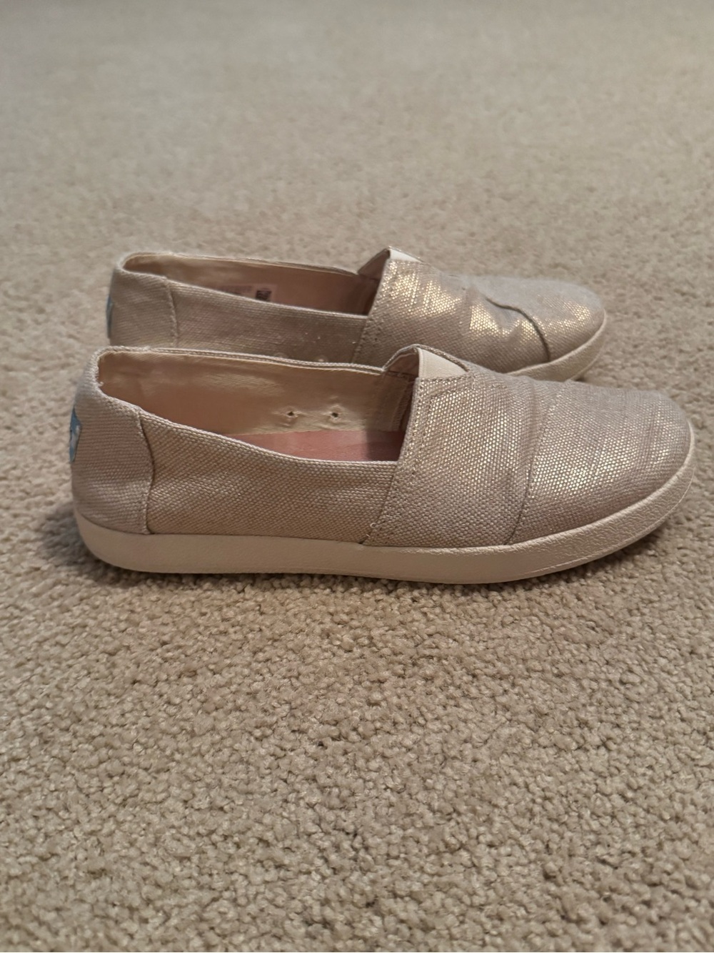 Toms Metallic Slip-On Sneakers - Shimmery Beige